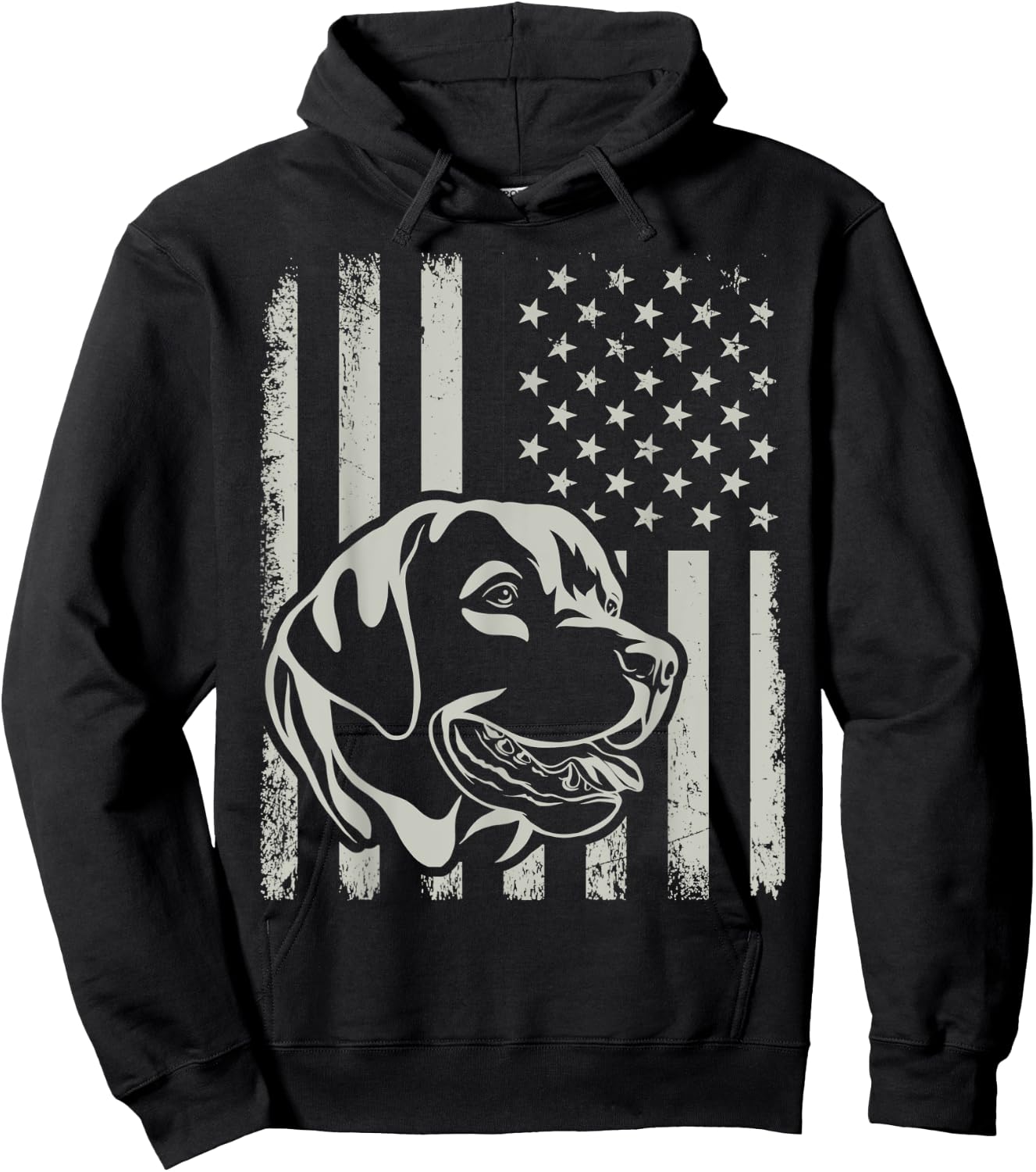 Proud Patriotic Labrador Retriever Owner Lover American Flag Kids Men Hoodie - Hoodie | Black