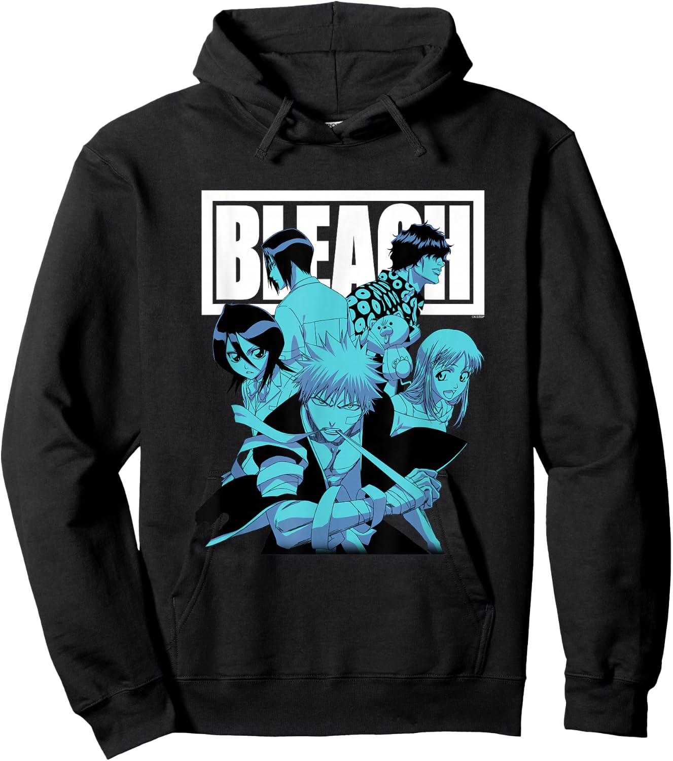 Bleach Characters with Block Logo Anime Hoodie - Hoodie | Black