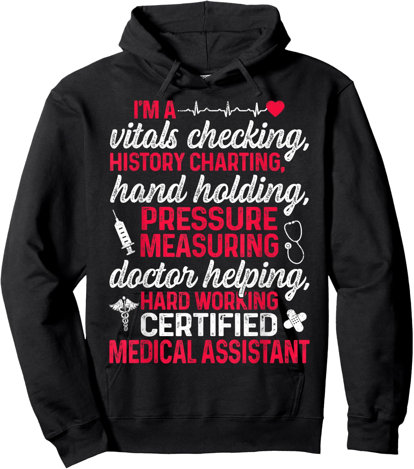 CMA Certified Medical Assistant Chart Assisting Hoodie - Hoodie | Black