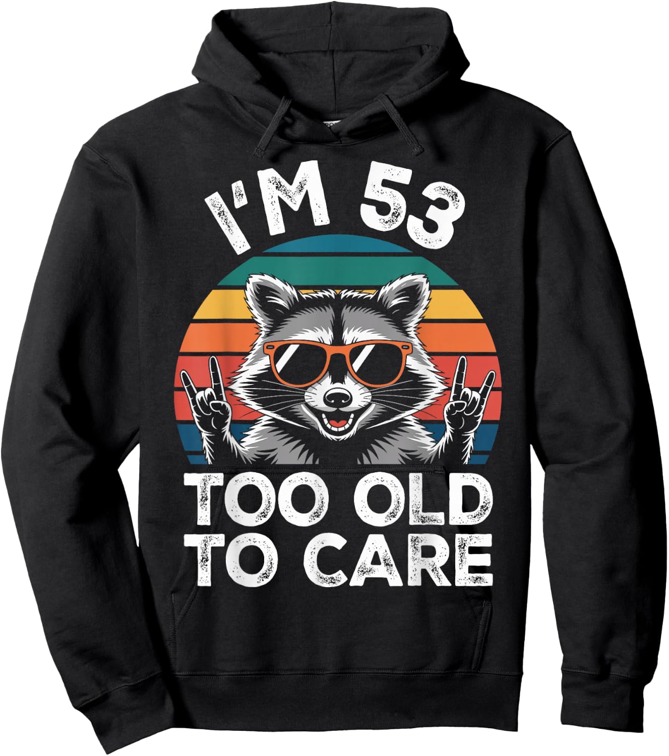 I’m 53 Too Old to Care 53 Birthday 53 Years Men Women Funny Hoodie - Hoodie | Black