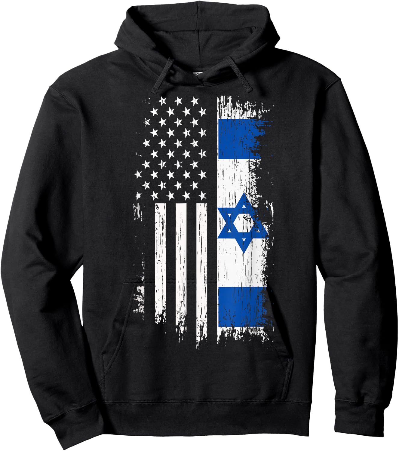 Israeli American Flag - Pride Israel USA Shirt Hoodie - Hoodie | Black