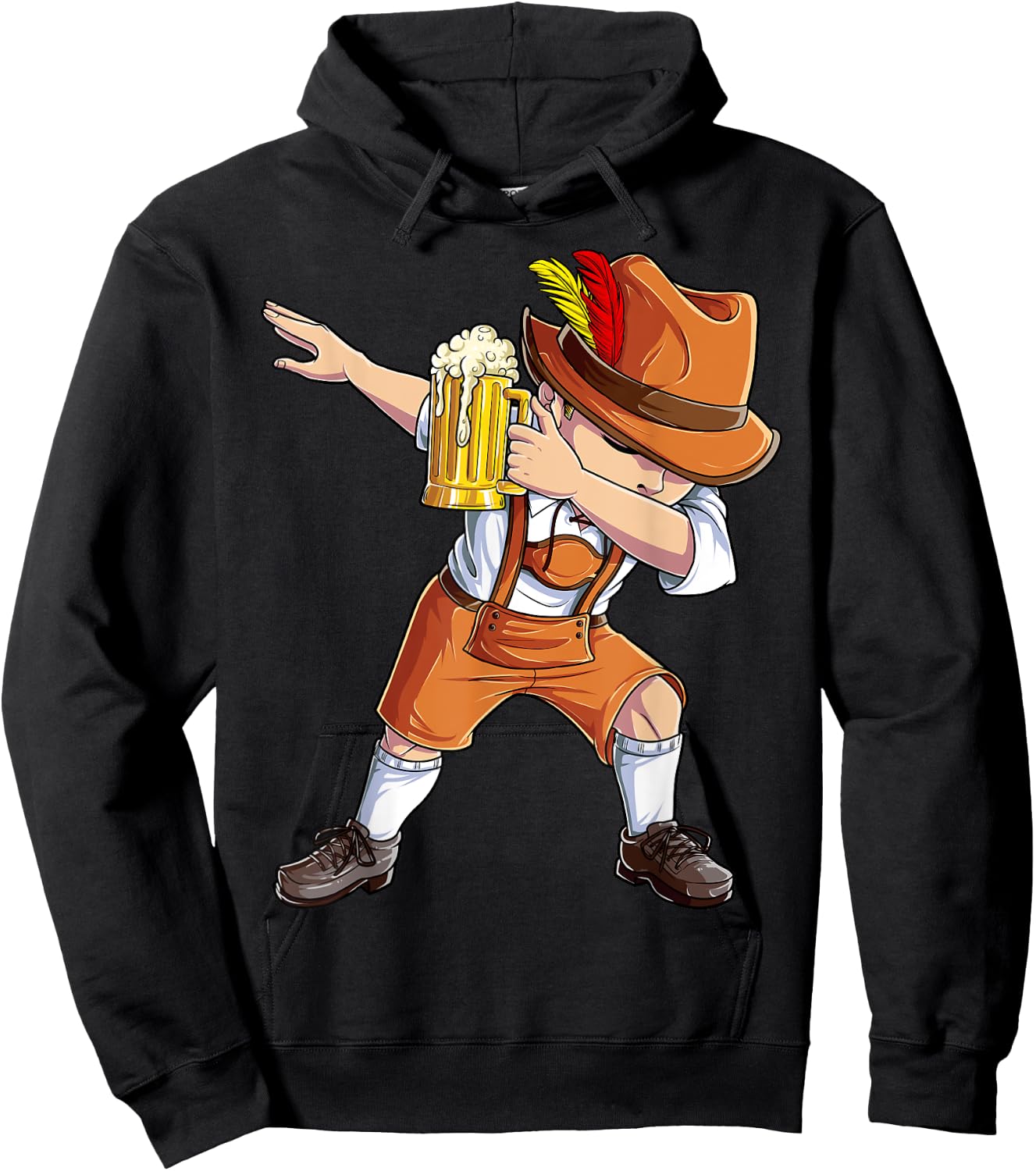 Dabbing German Clothes Oktoberfest Lederhosen Men Cheers Beer Hoodie - Hoodie | Black