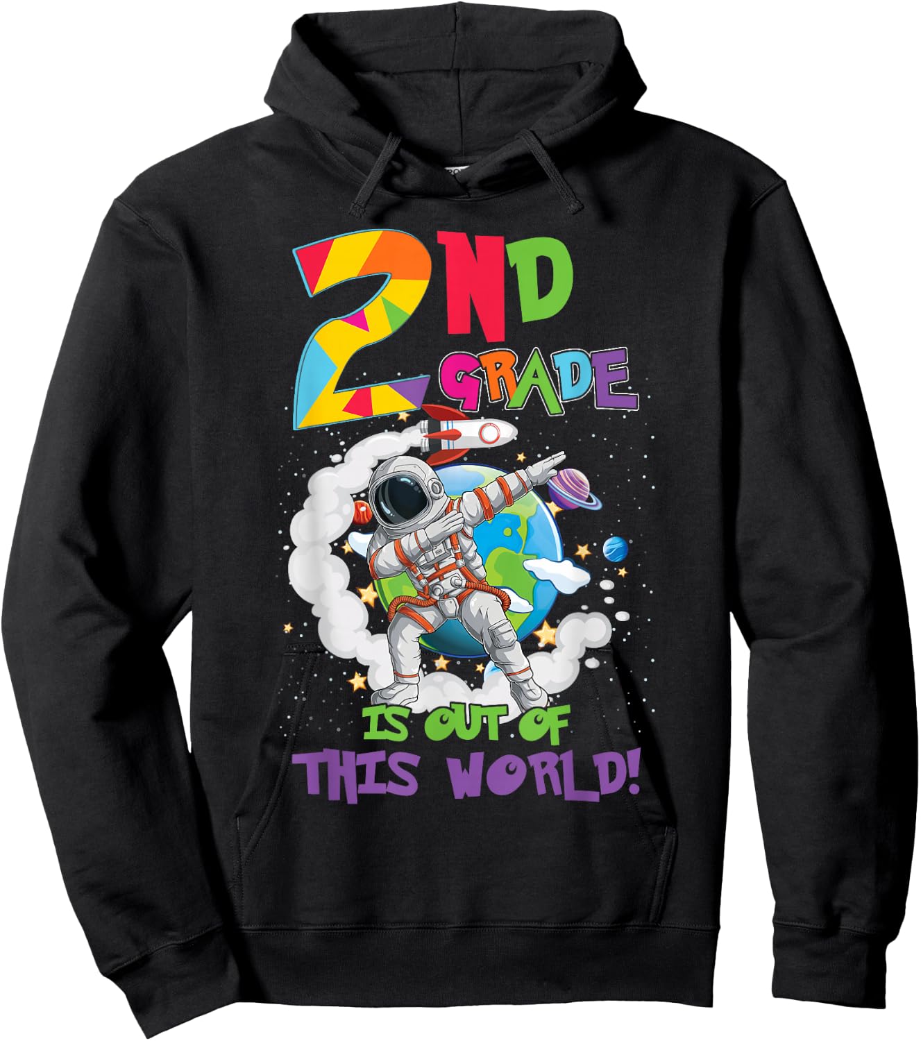 2nd Grade Is Out Of This World Space Rocket Astronaut Hoodie - Hoodie | Black