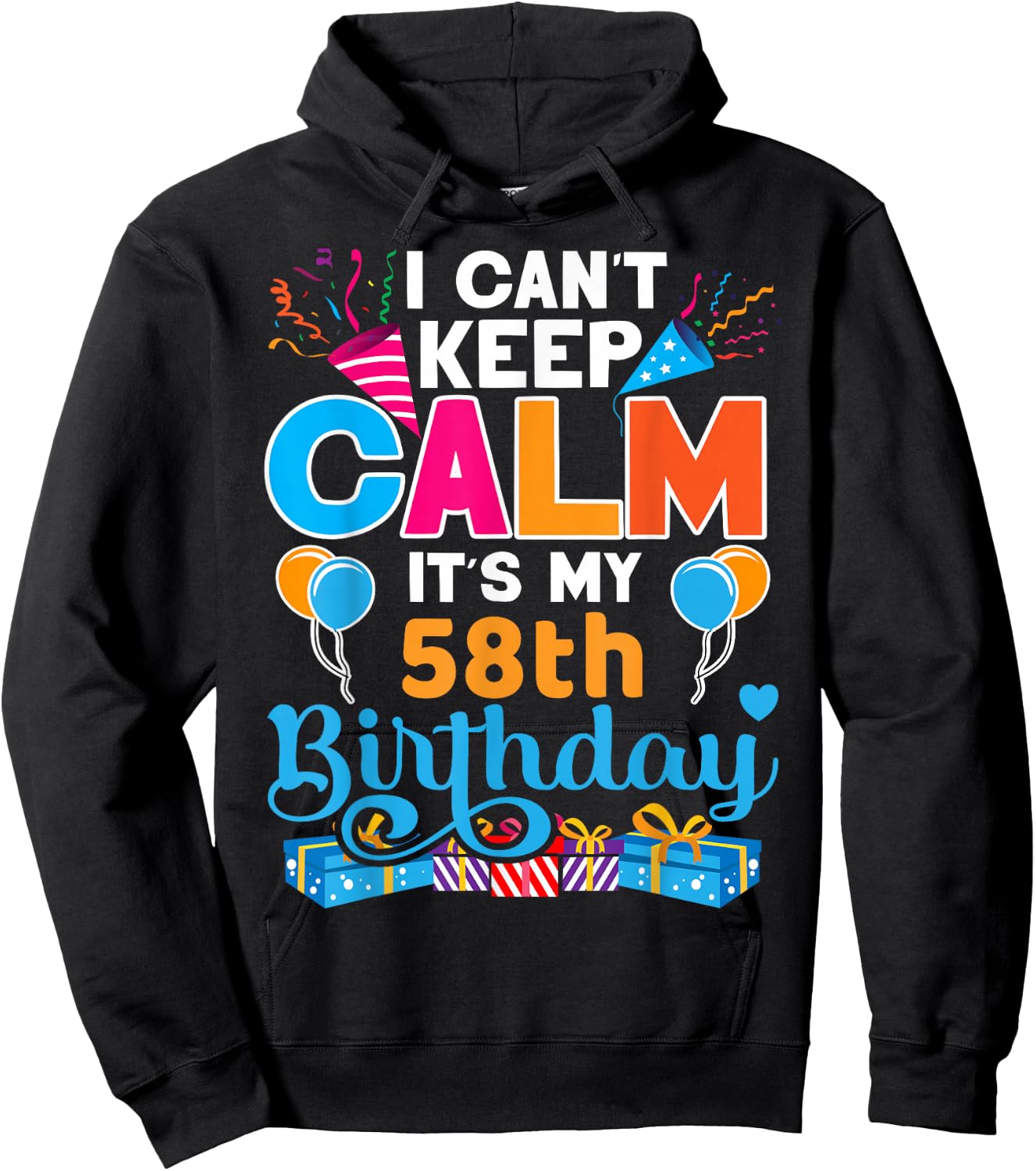 58 years old Bday It's My 58th Birthday Women Men Hoodie - Hoodie | Black