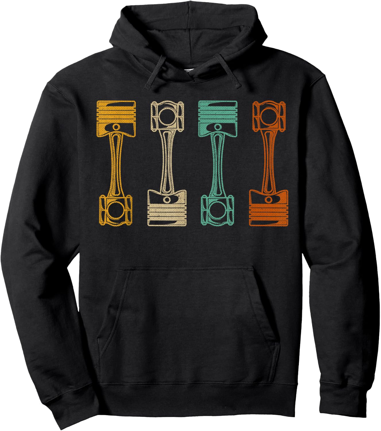 Piston Pattern - Retro Automotive Engine Mechanics Design Hoodie - Hoodie | Black