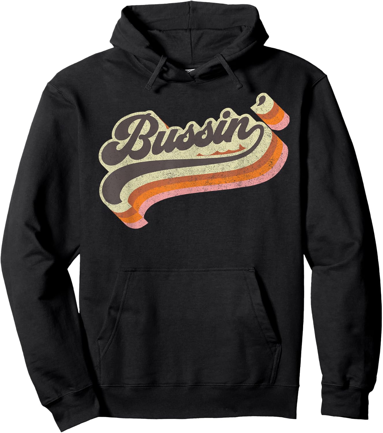 Bussin' - Internet Viral Meme Dank Slang Vintage Style Retro Hoodie - Hoodie | Black