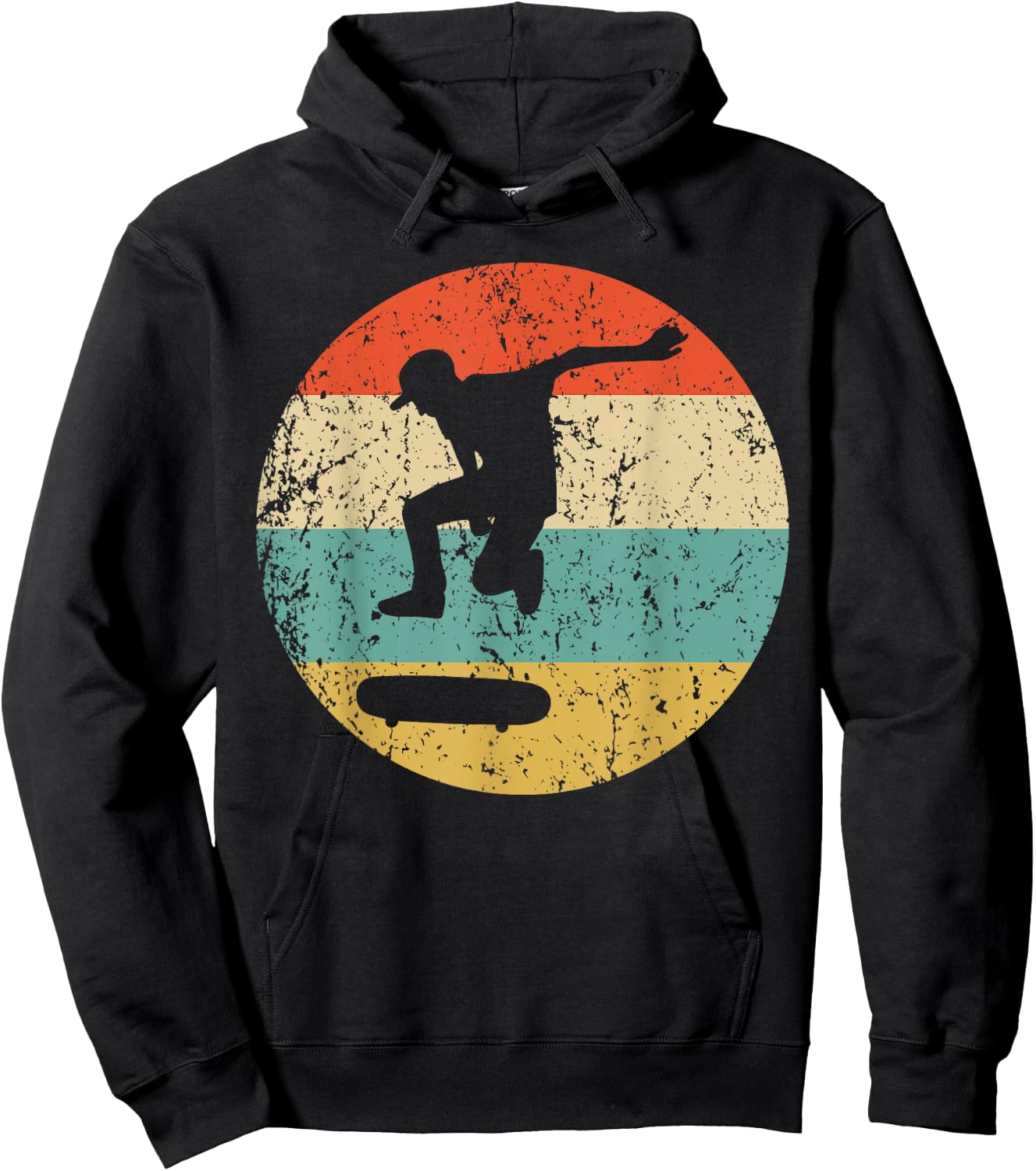 Skateboarding Vintage Retro Skateboarder Hoodie - Hoodie | Black