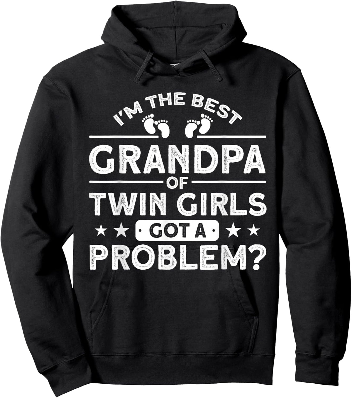 Best Grandpa Of Twin Girls Grandad Family Hoodie - Hoodie | Black