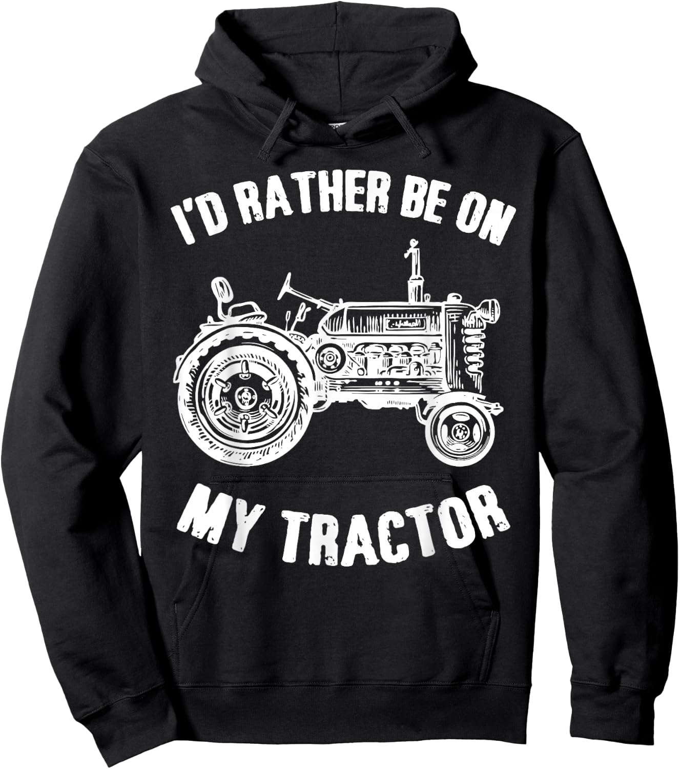 I'D Rather Be On My Tractor Tractors Farm Owner Gift Hoodie - Hoodie | Black