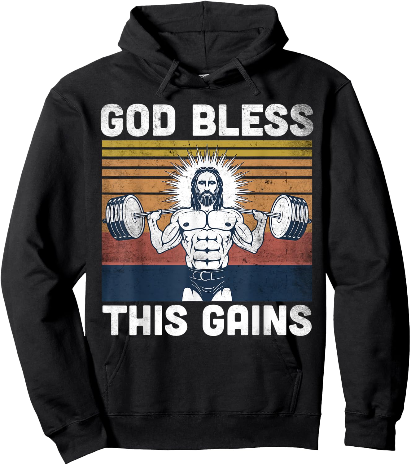 God Bless This Gains - Jesus Workout Strength Hoodie - Hoodie | Black