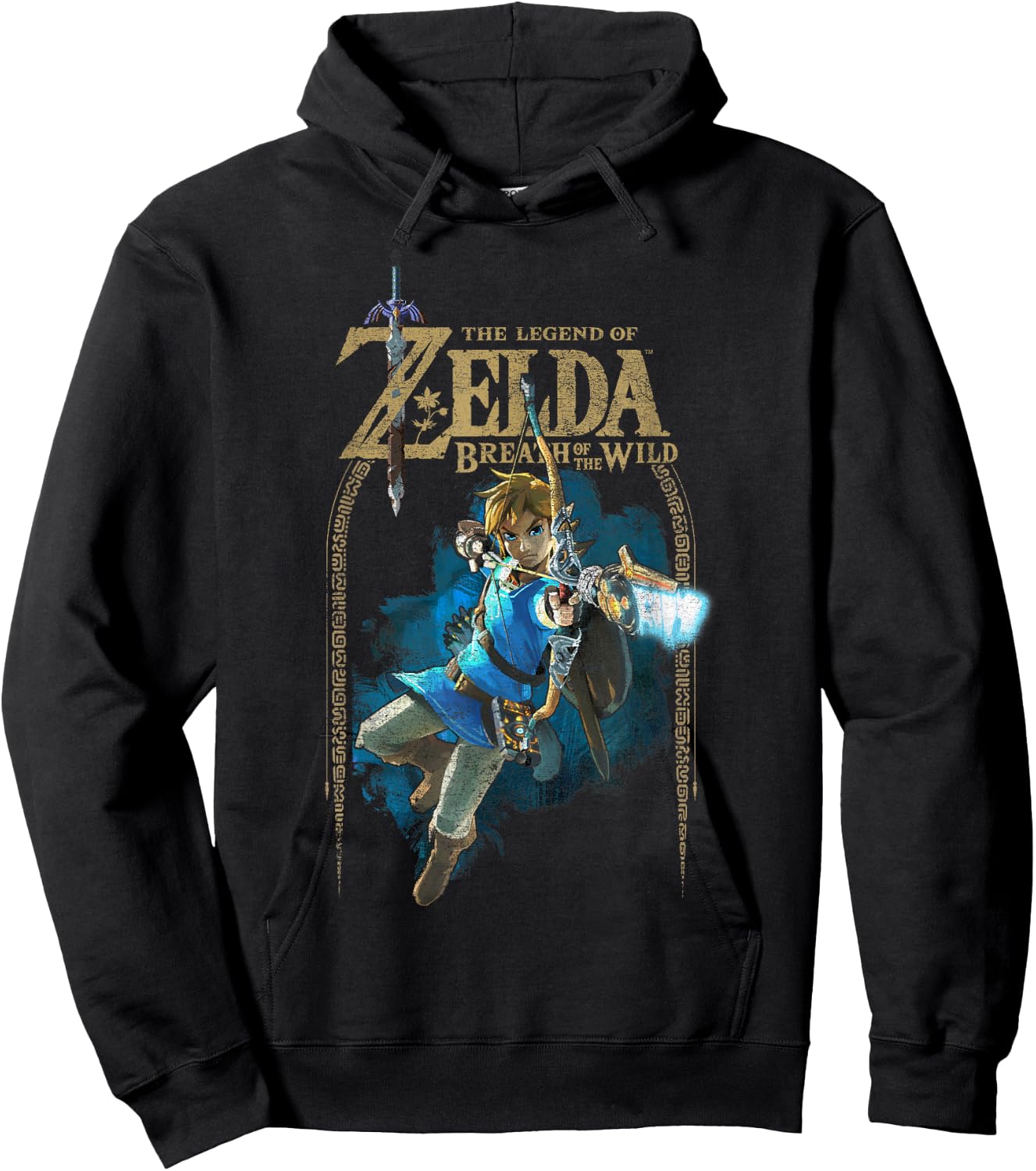 Zelda Breath Of The Wild Link Arch Shot Logo Graphic Hoodie - Hoodie | Black