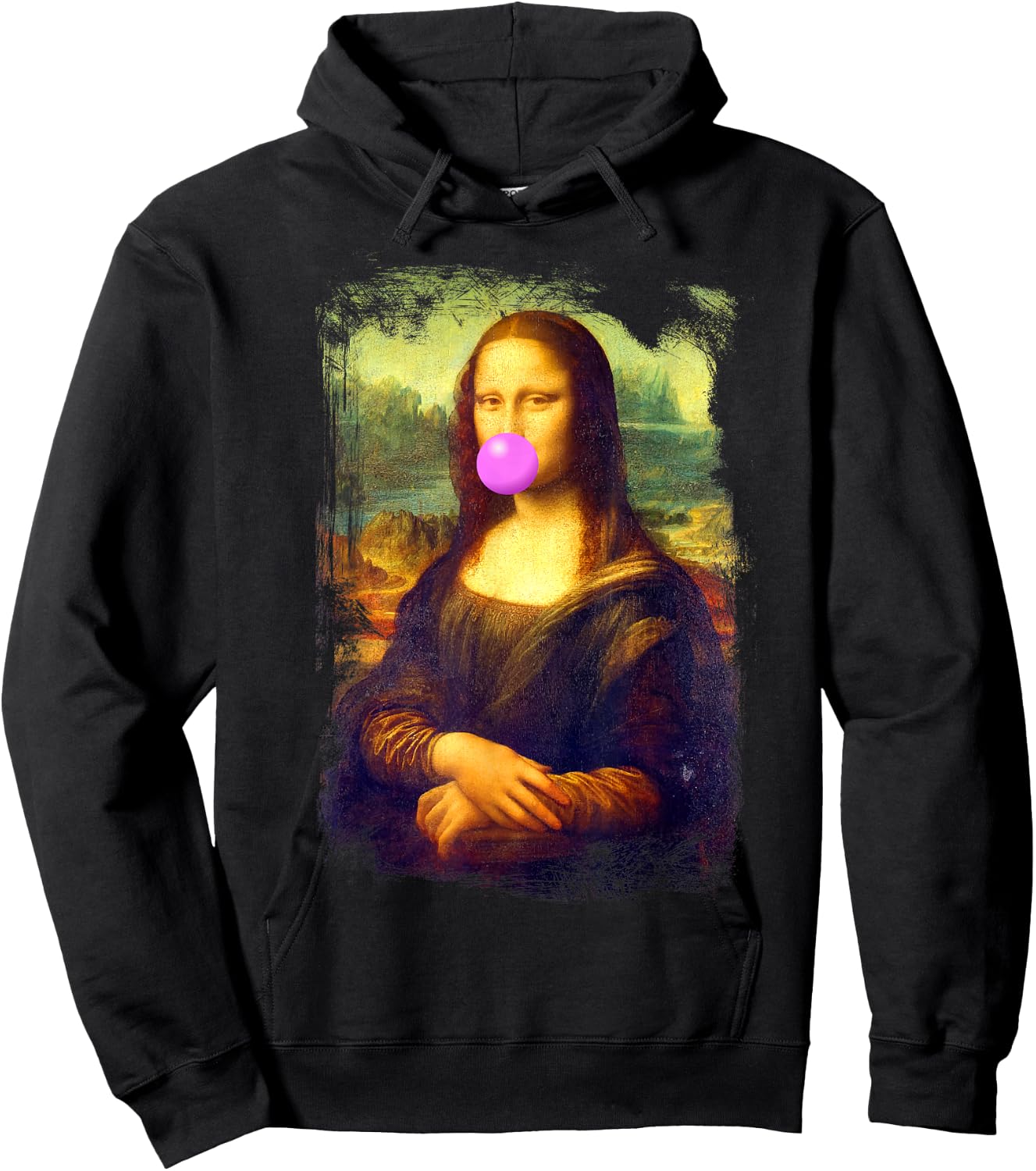 Mona Lisa blowing bubble gum Hoodie - Hoodie | Black