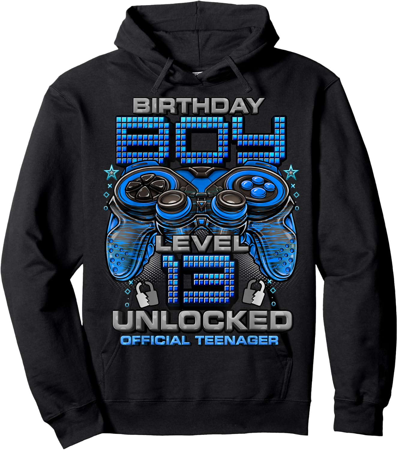 Level 13 Unlocked Awesome Since 2010 13th Birthday Gaming Hoodie - Hoodie | Black