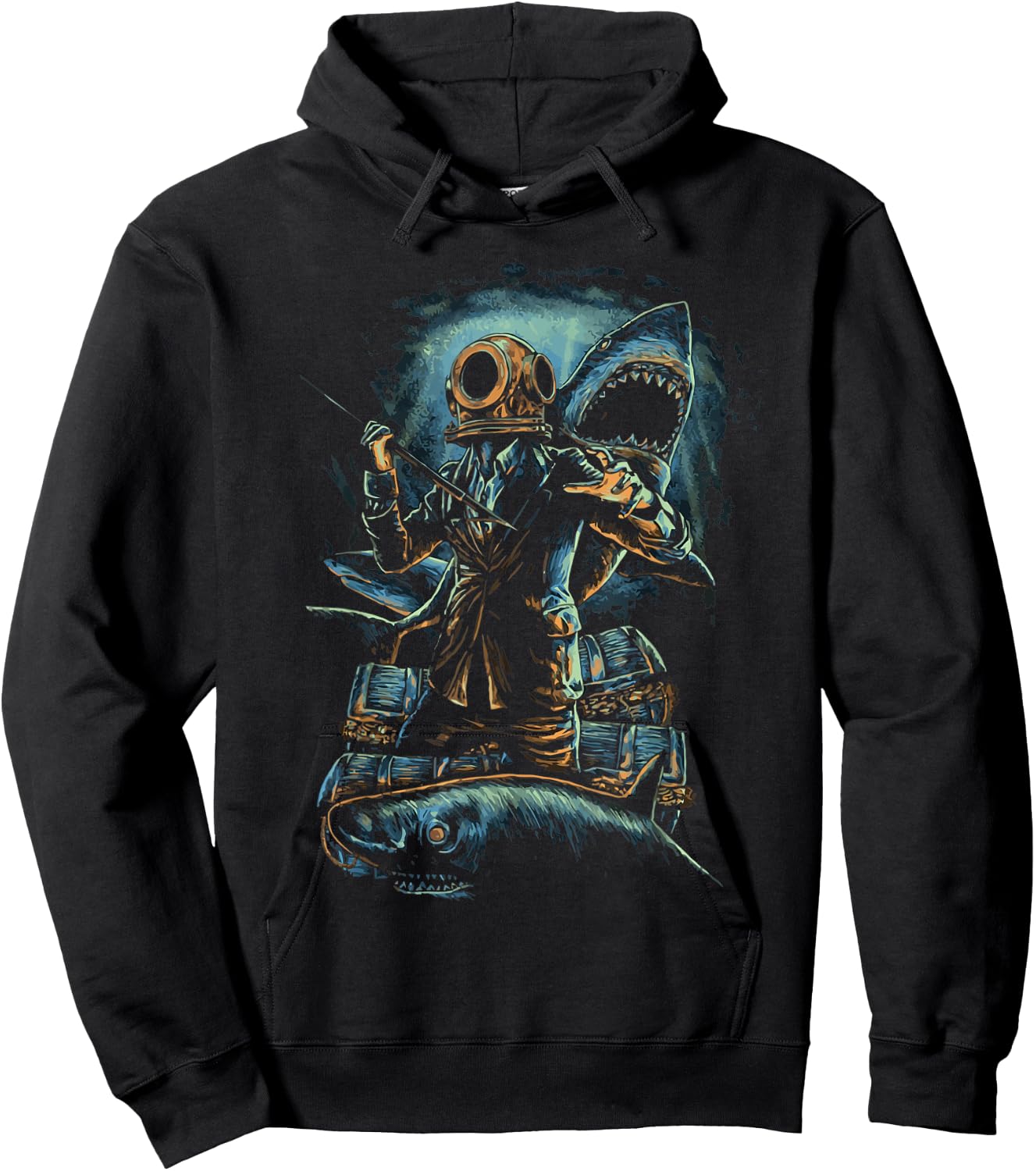 Deep Sea Commercial Diver Fishing, Scuba Diving, Boating Hoodie - Hoodie | Black