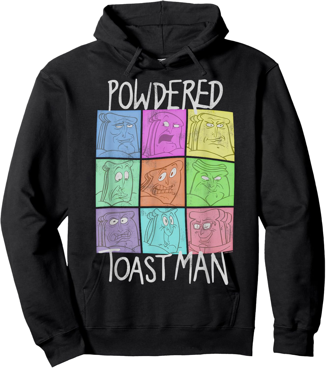 Ren and Stimpy Faces of Powdered Toast Man Hoodie - Hoodie | Black