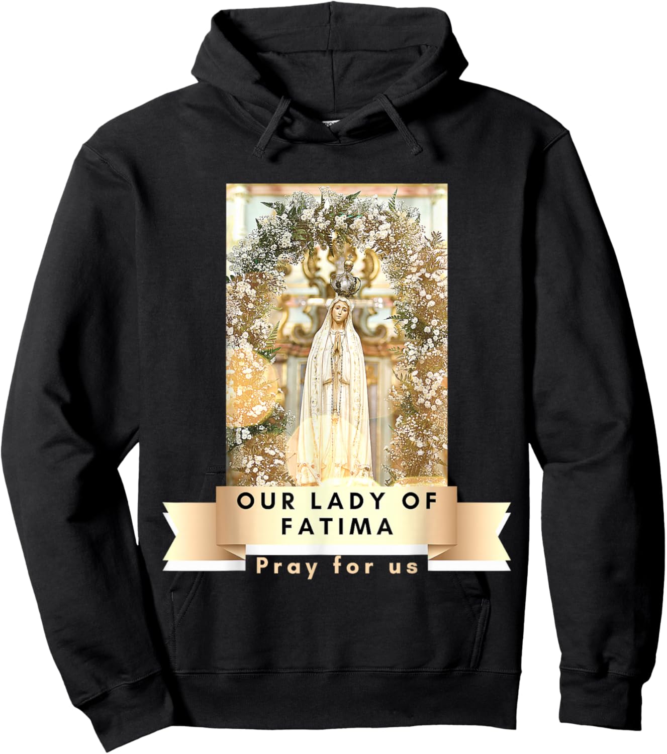 Our Lady Of Fatima Blessed Mother Mary Catholic Marian Hoodie - Hoodie | Black