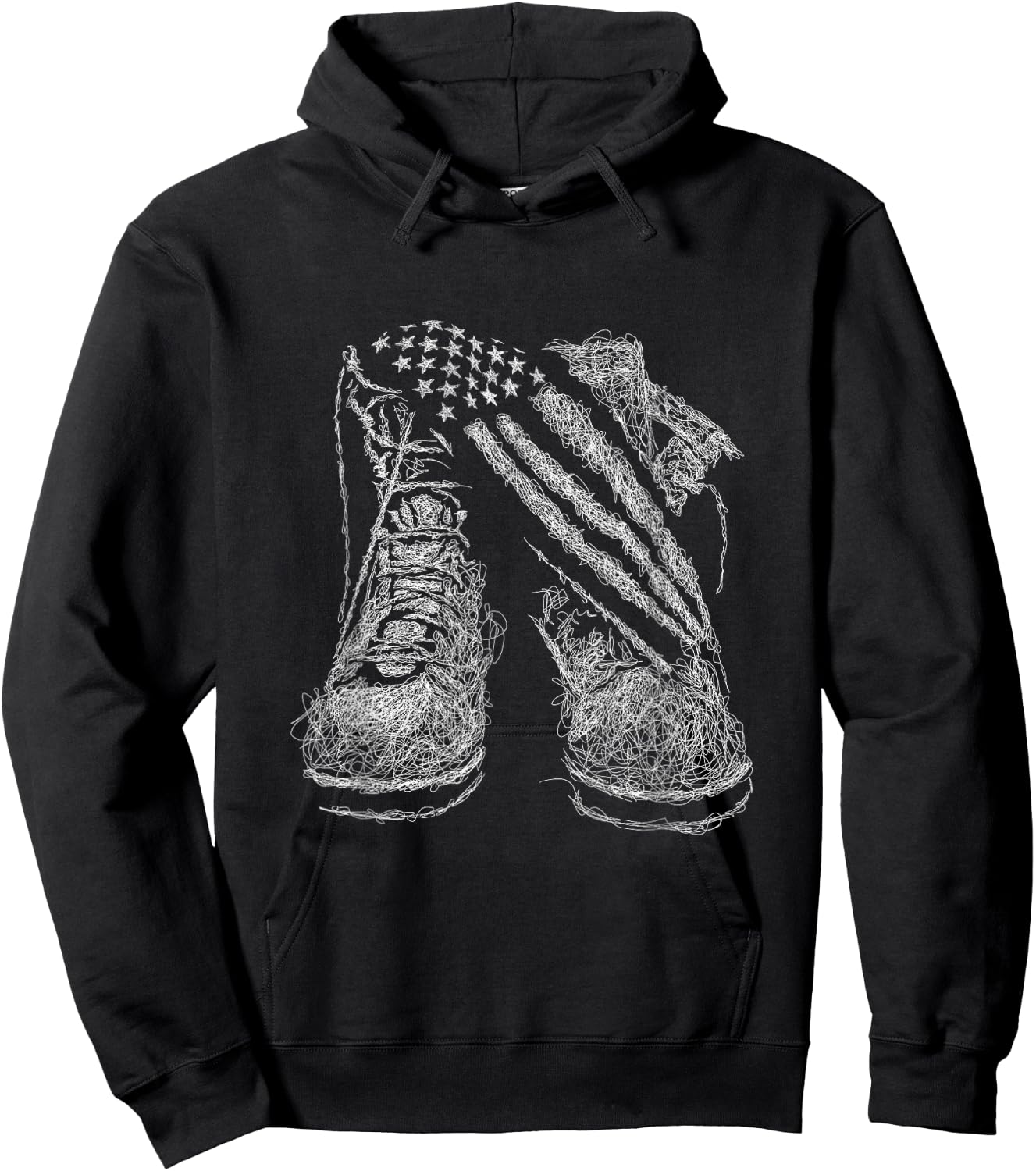 Army Boots USA Flag Boots Print Tactical Boots Hoodie - Hoodie | Black