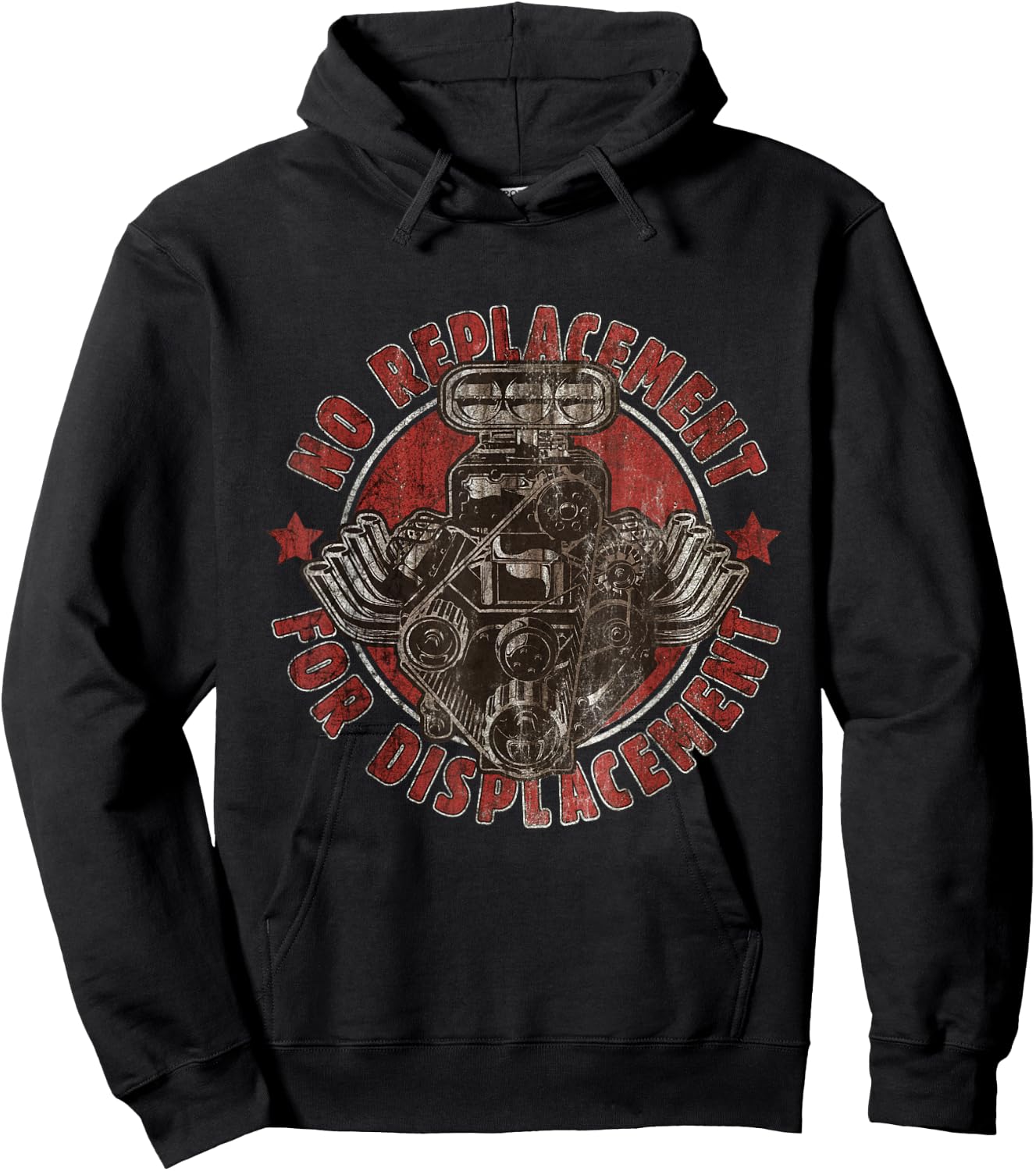 No Replacement for Displacement Muscle Car V8 Engine Hoodie - Hoodie | Black