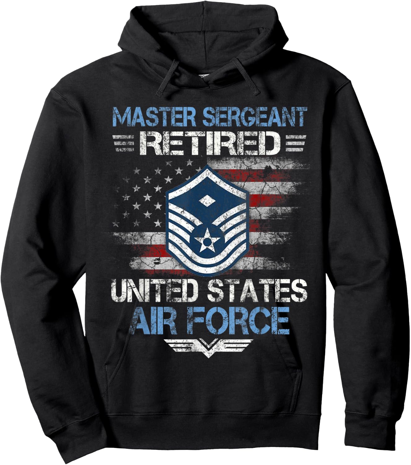 Master Sergeant Retired Air Force Military Retirement Vetera Hoodie - Hoodie | Black