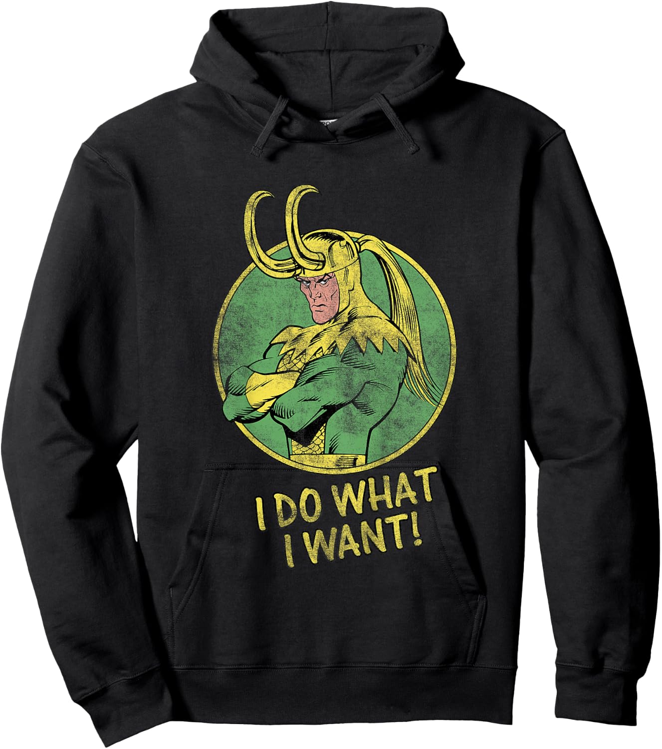 Marvel Loki I Do What I Want Faded Attitude Kids Hoodie - Hoodie | Black