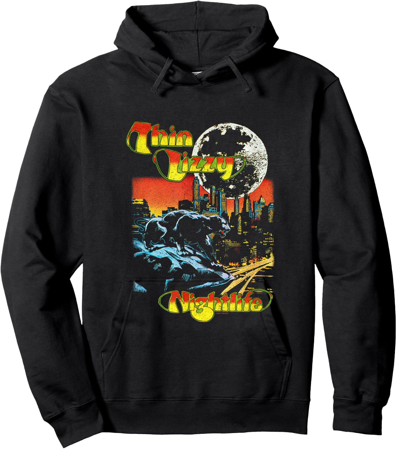 Thin Lizzy - Night Life Extended Hoodie - Hoodie | Black
