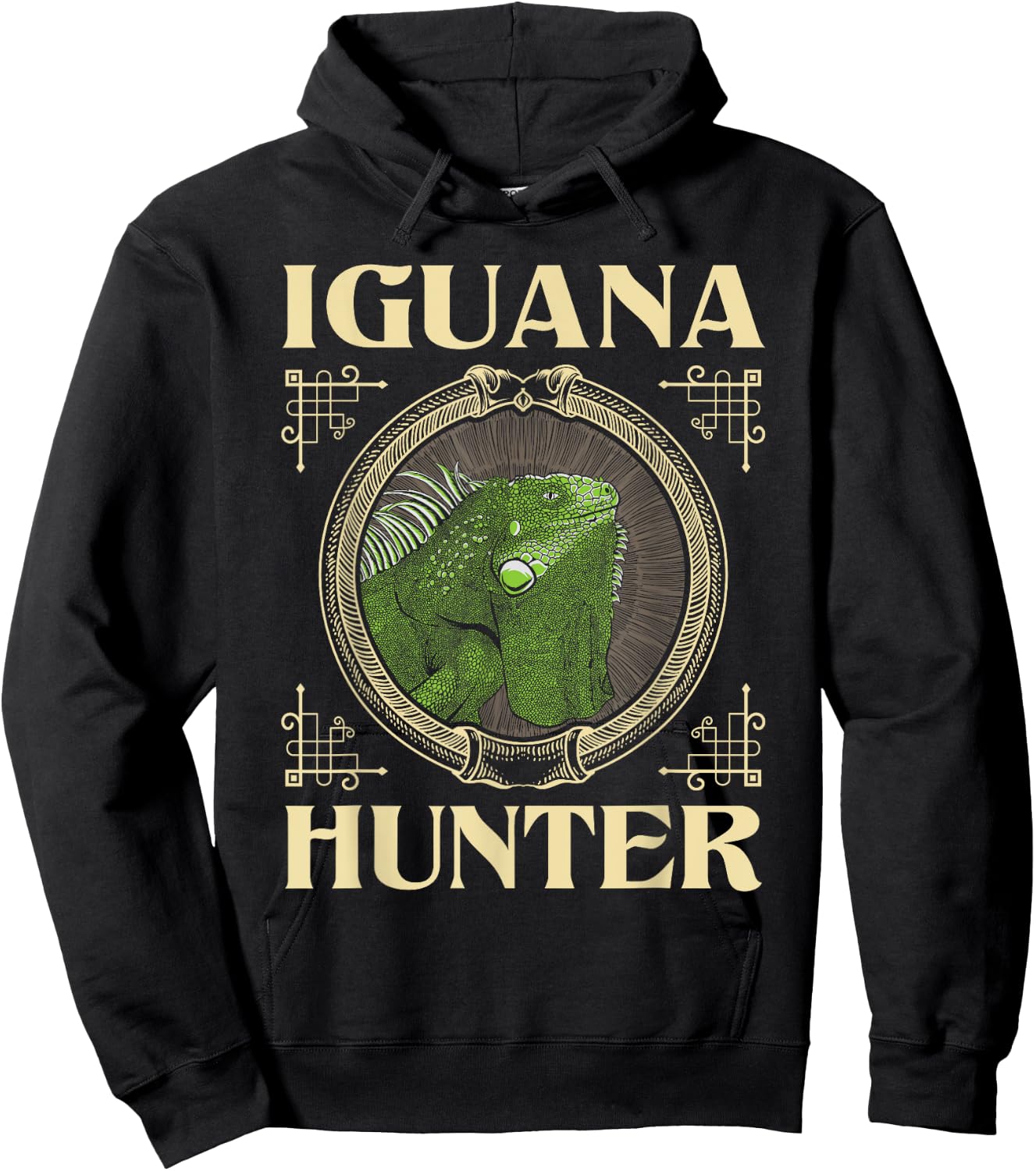 Funny Iguana Shirts Iguana Hunter - Zookeeper Reptile Animal Lover Herpetology Hoodie - Hoodie | Black