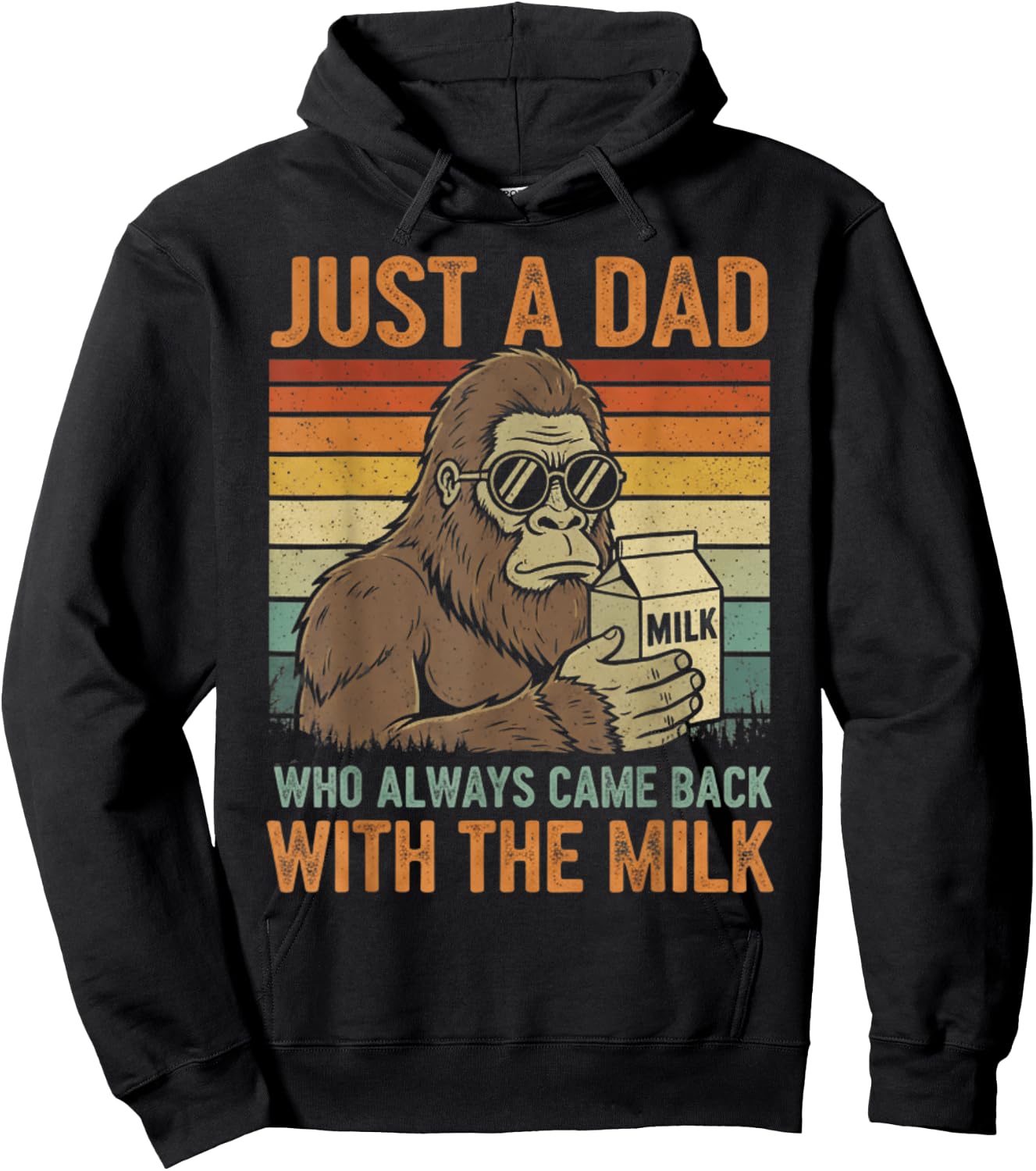 Just A Dad Who Always Came Back with The Milk Funny Daddy Hoodie - Hoodie | Black