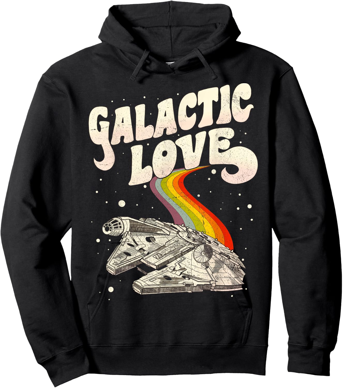 Star Wars Rainbow Millennium Falcon Galactic Love Hoodie - Hoodie | Black
