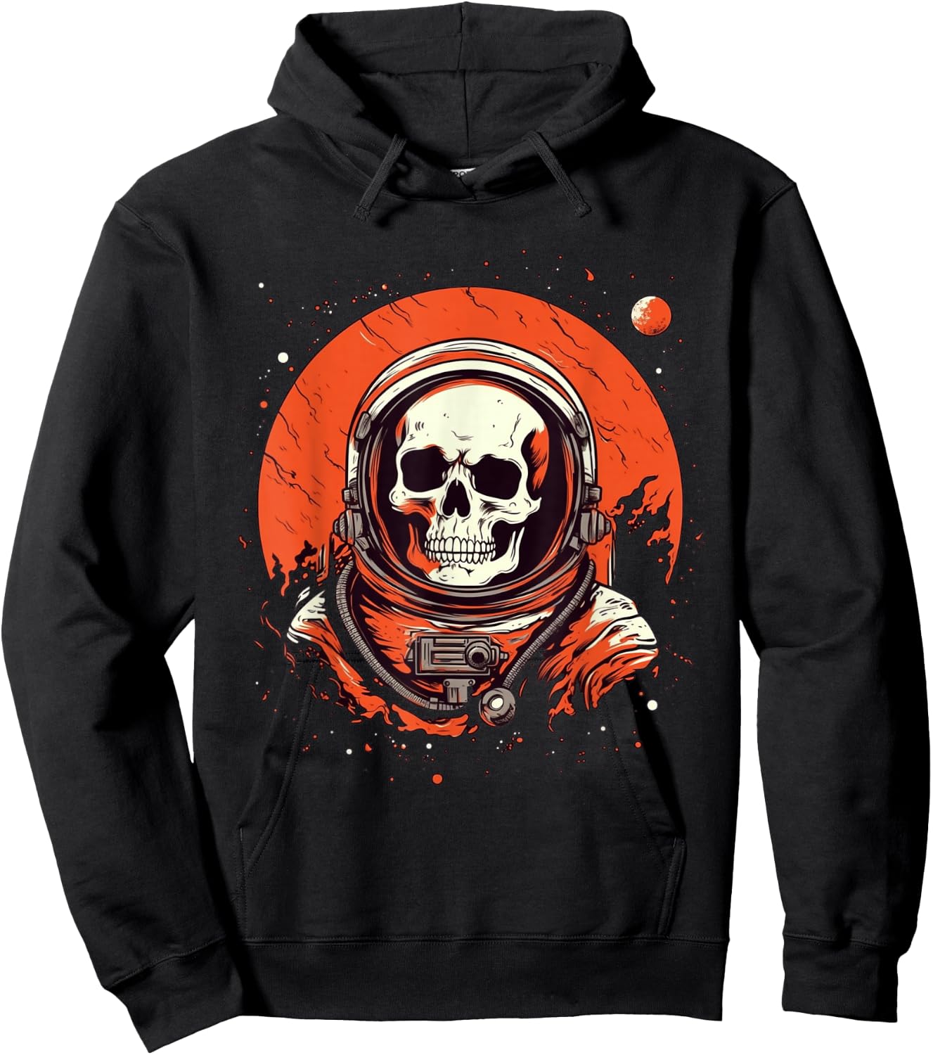 Skeleton Astronaut Occupy Mars in Space | Astronaut Skull Hoodie - Hoodie | Black