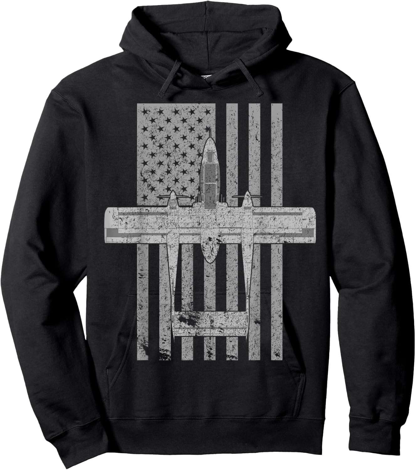 OV-10 Bronco Military Airplane Vintage Flag Pilot Hoodie - Hoodie | Black