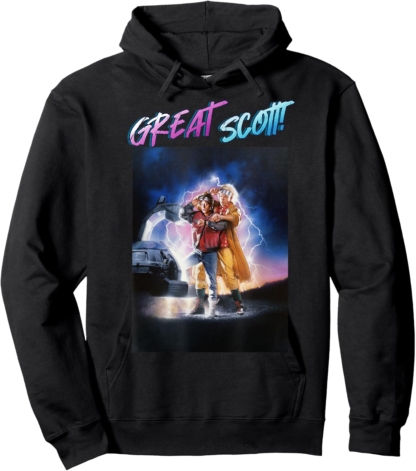 Back to The Future Great Scott Poster Hoodie - Hoodie | Black