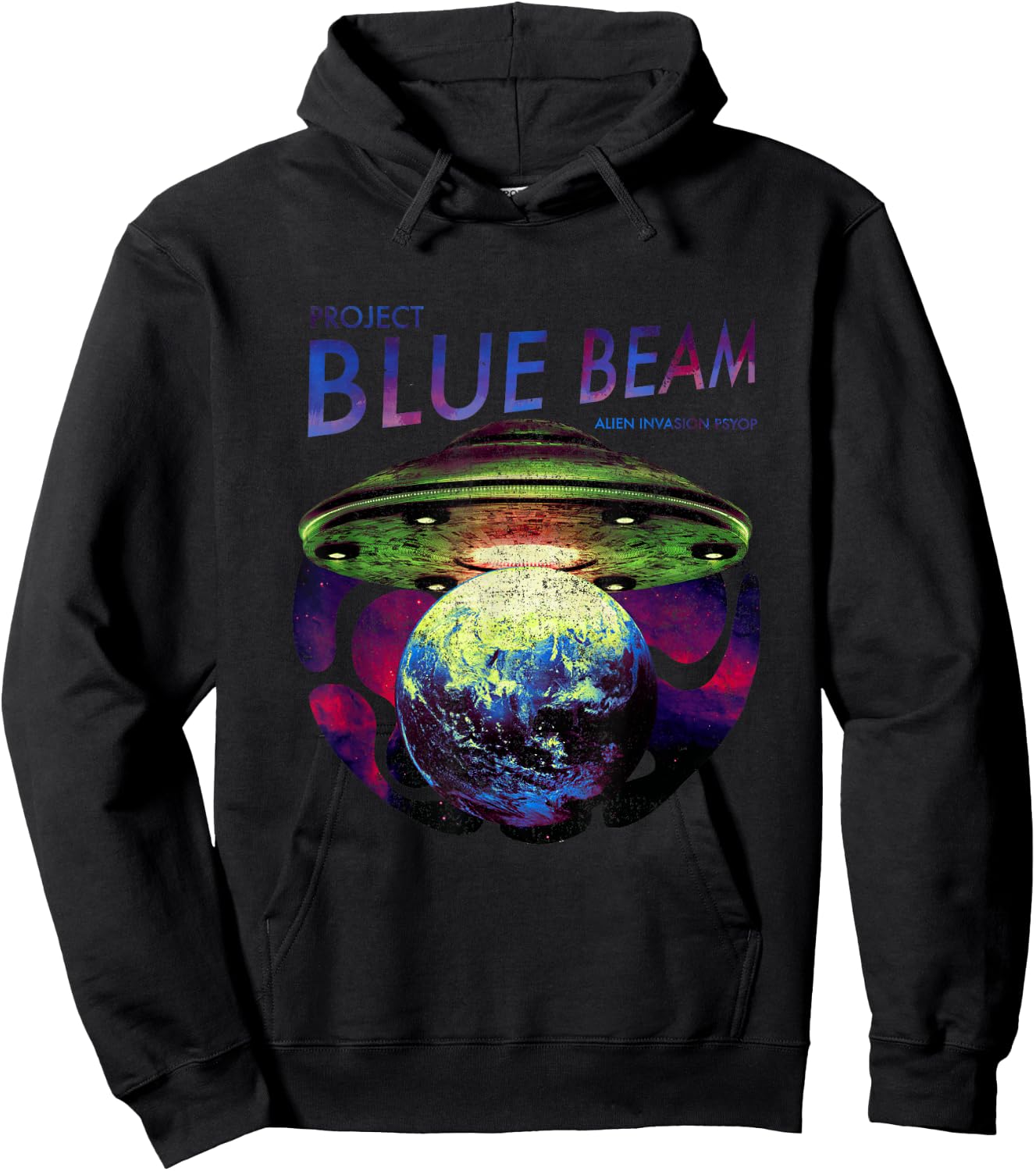 UFO Alien Invasion Project Blue Beam Alien Invasion Psyop Hoodie - Hoodie | Black