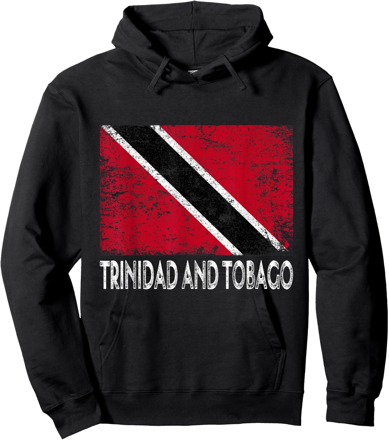 Distressed Patriotic Trinidad and Tobago Flag Men Women Kid Hoodie - Hoodie | Black