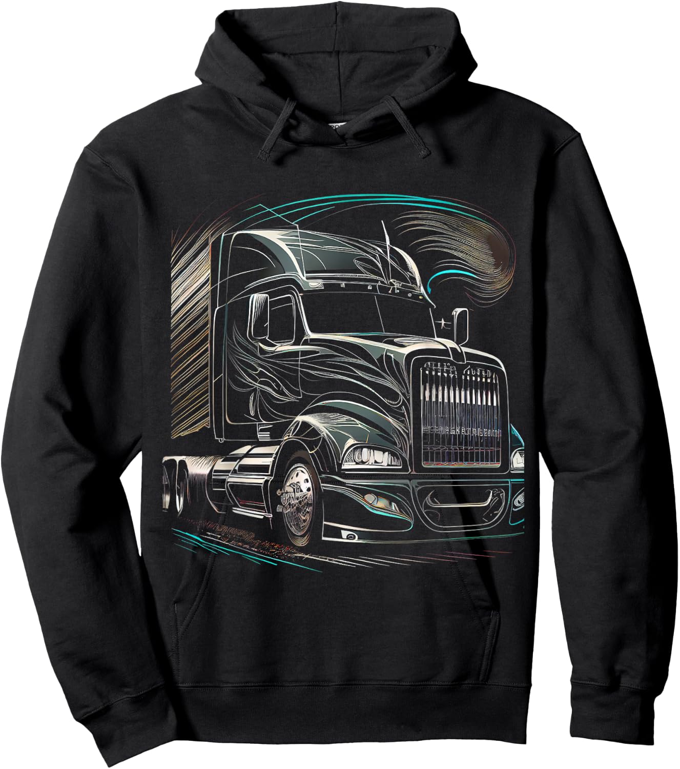 Truck Driver 18 Wheeler Trucker Hoodie - Hoodie | Black