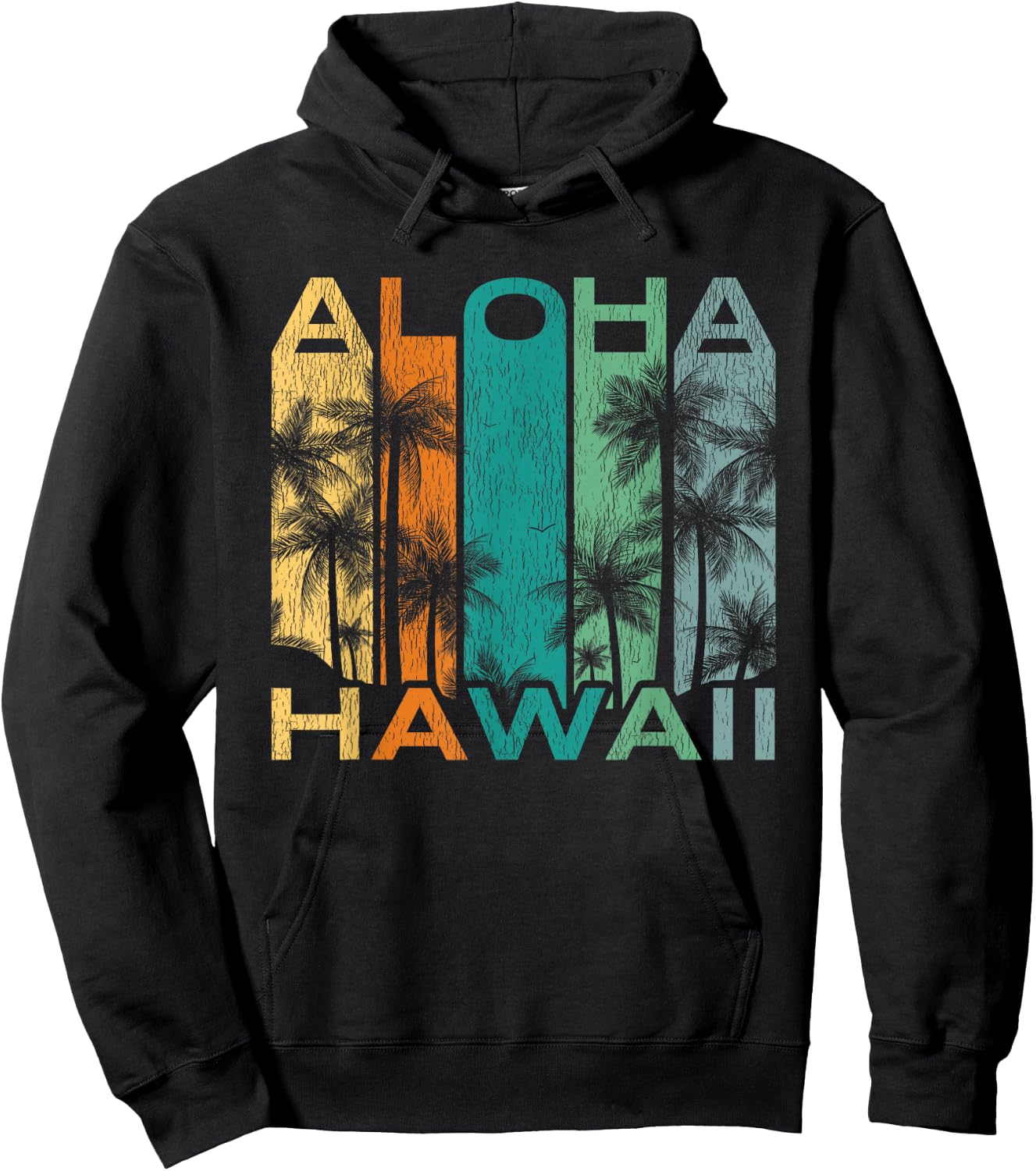 Aloha Hawaii Vintage Surfboard Hoodie - Hoodie | Black