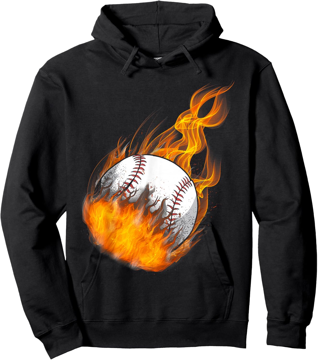 Baseball Fan Fire Vintage Hoodie - Hoodie | Black