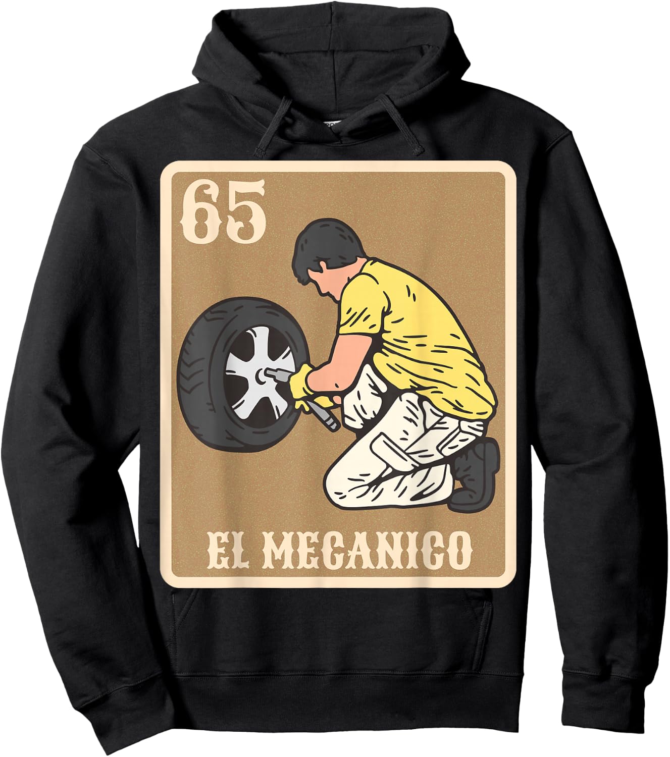 EL Mecanico Lottery Spanish Bingo Card Game Hoodie - Hoodie | Black