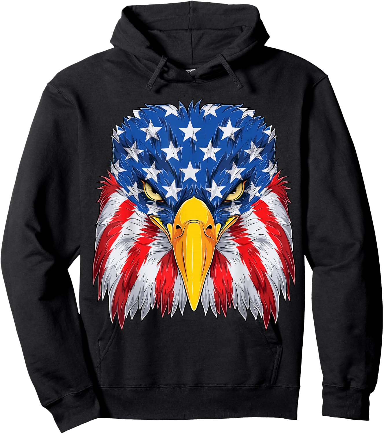 Patriotic Eagle 4th of July USA American Flag Merica men kid Hoodie - Hoodie | Black