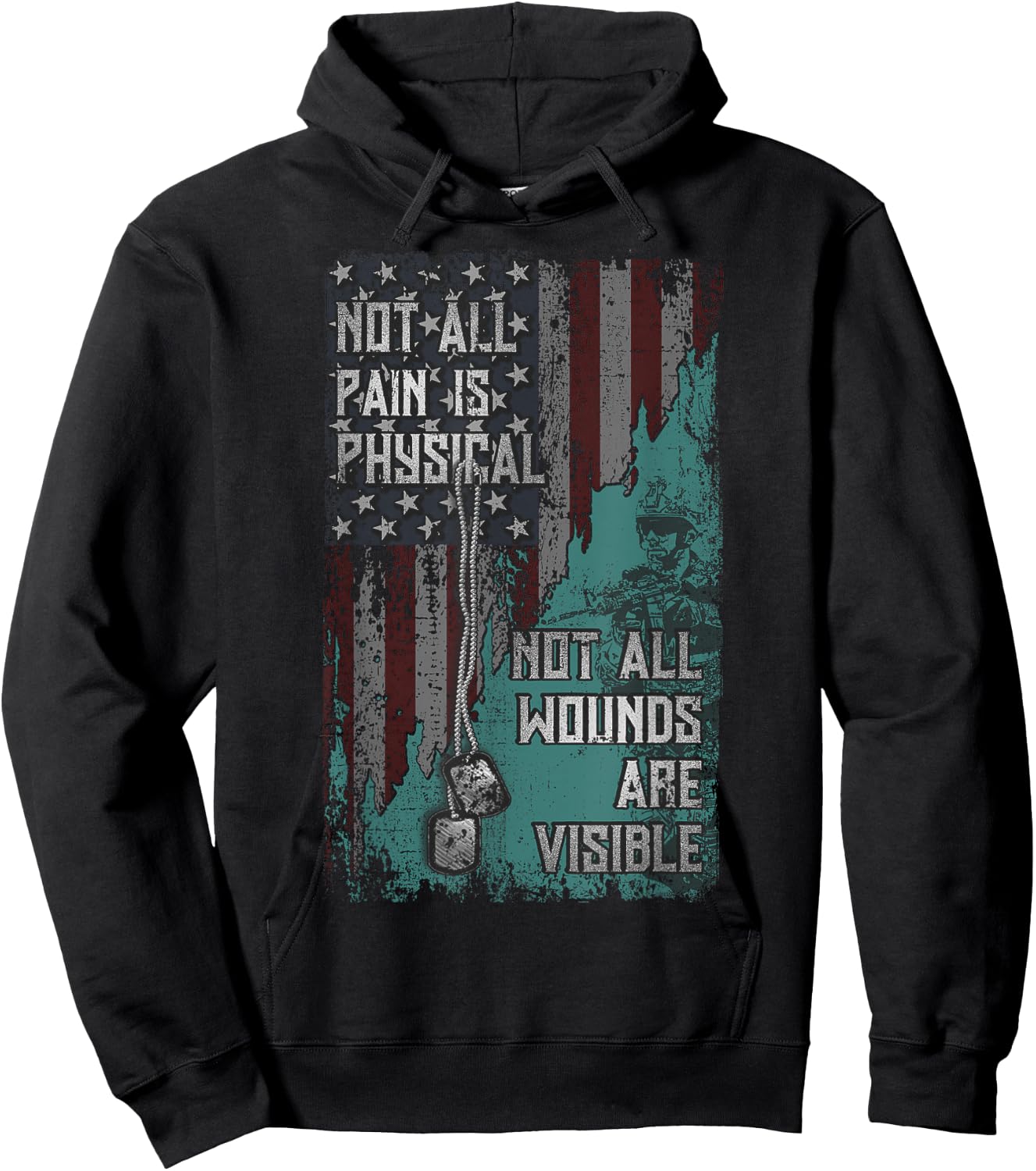 PTSD Not All Pain Is Physical Not All Wounds Are Visible Hoodie - Hoodie | Black