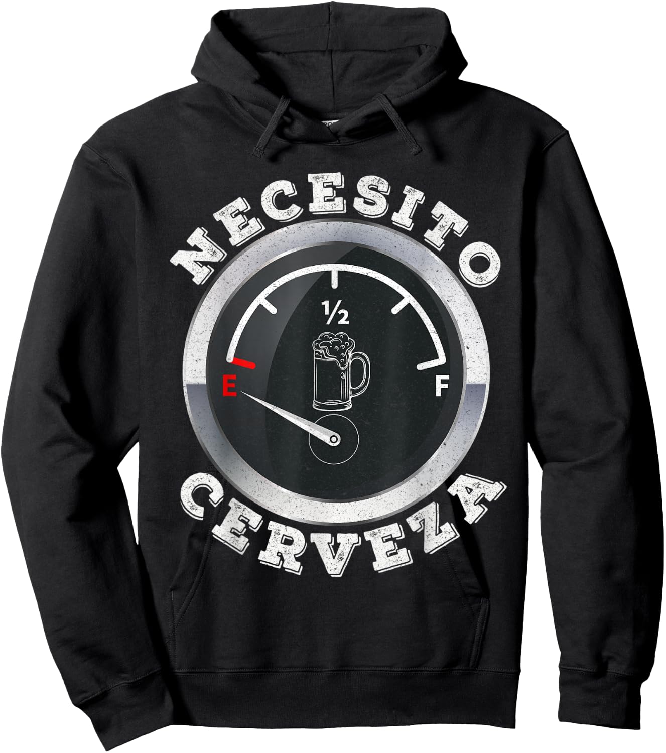 Mexican Beer Lover Gift - Necesito Cerveza Fuel Odometer Hoodie - Hoodie | Black