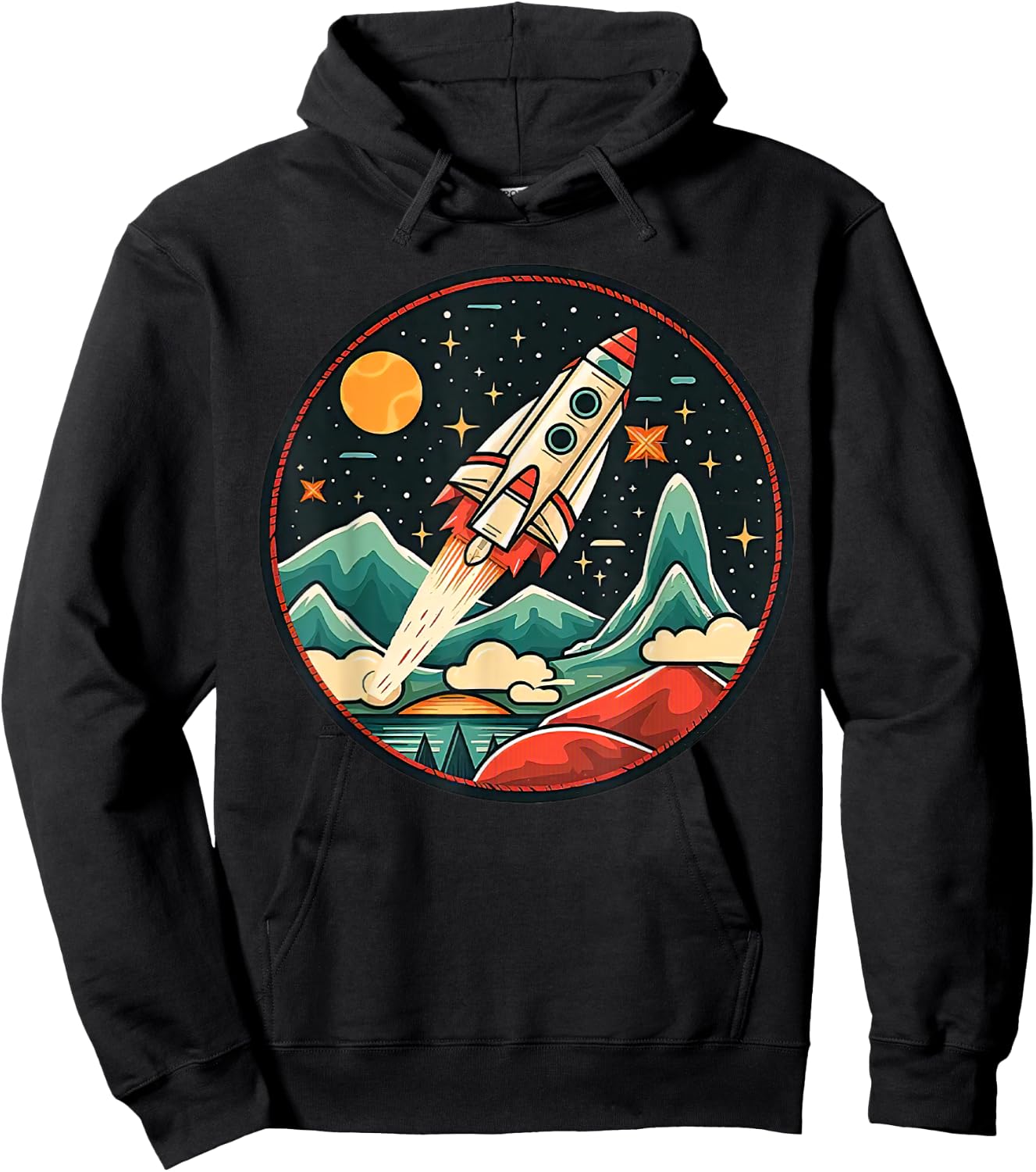 Cute Rocket Spaceship Kids Boys Toddlers Astronaut Hoodie - Hoodie | Black