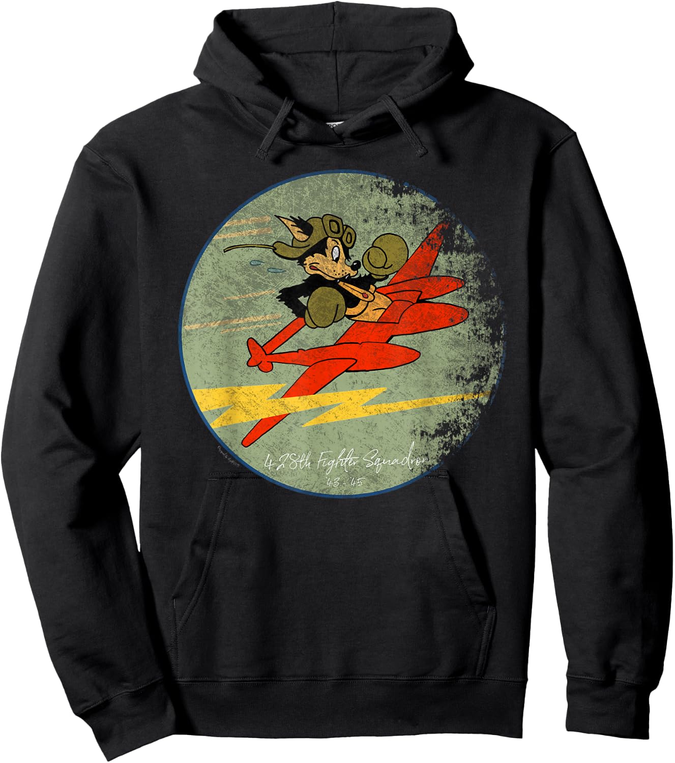 428th Fighter Squadron WWII Vintage Patch Design Hoodie - Hoodie | Black