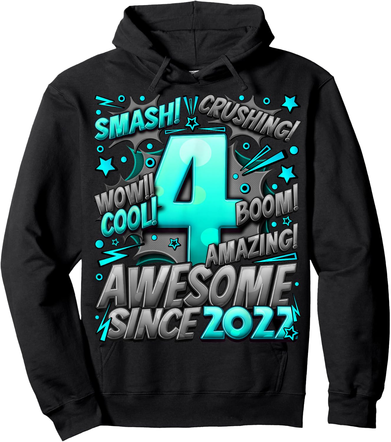 4 Year Old Gifts for Boys 4th Birthday Boy 4 Year Old Boy Hoodie - Hoodie | Black
