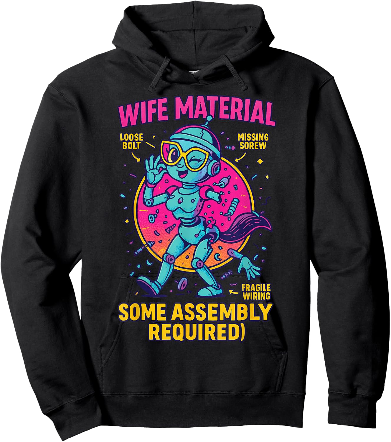 Friends Shirt Exchange Wife Material Some Assembly Required Hoodie - Hoodie | Black