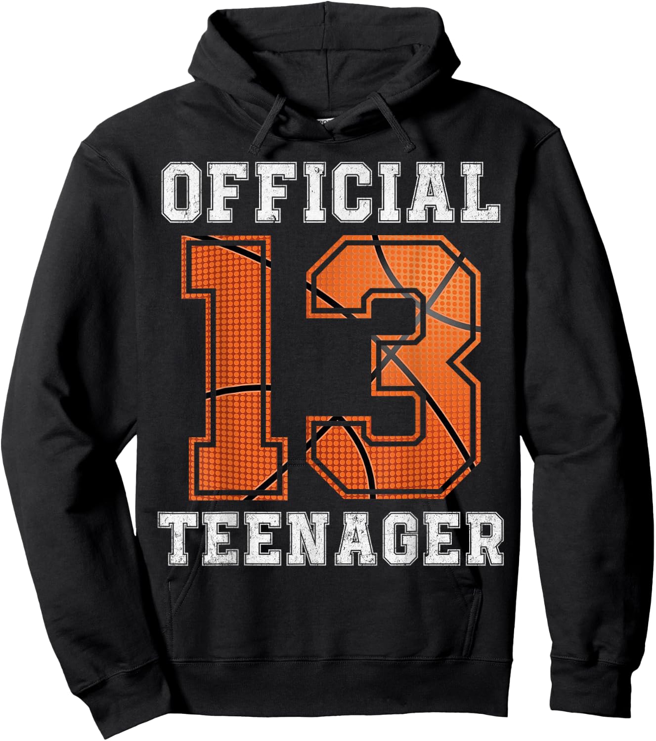 Official Teenager 13th Birthday Boy Party Basketball Teenage Hoodie - Hoodie | Black