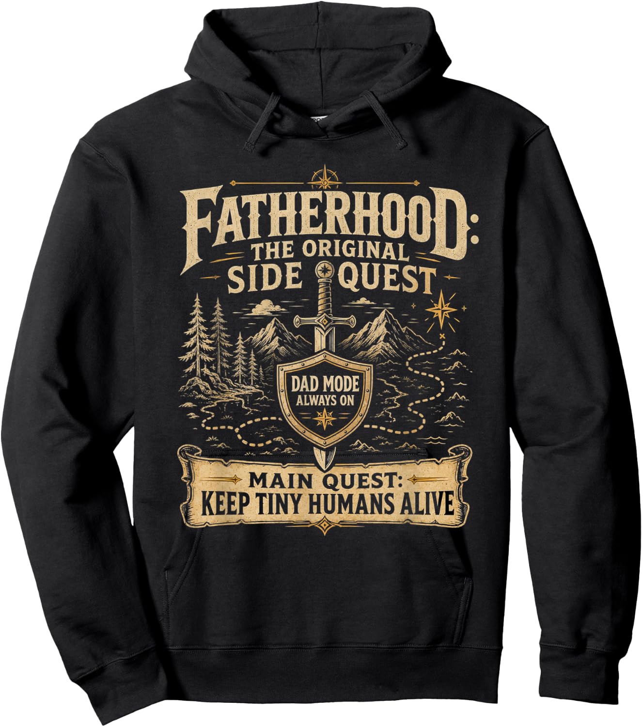 Father Fatherhood The Original Side Quest Dad Mode Hoodie - Hoodie | Black