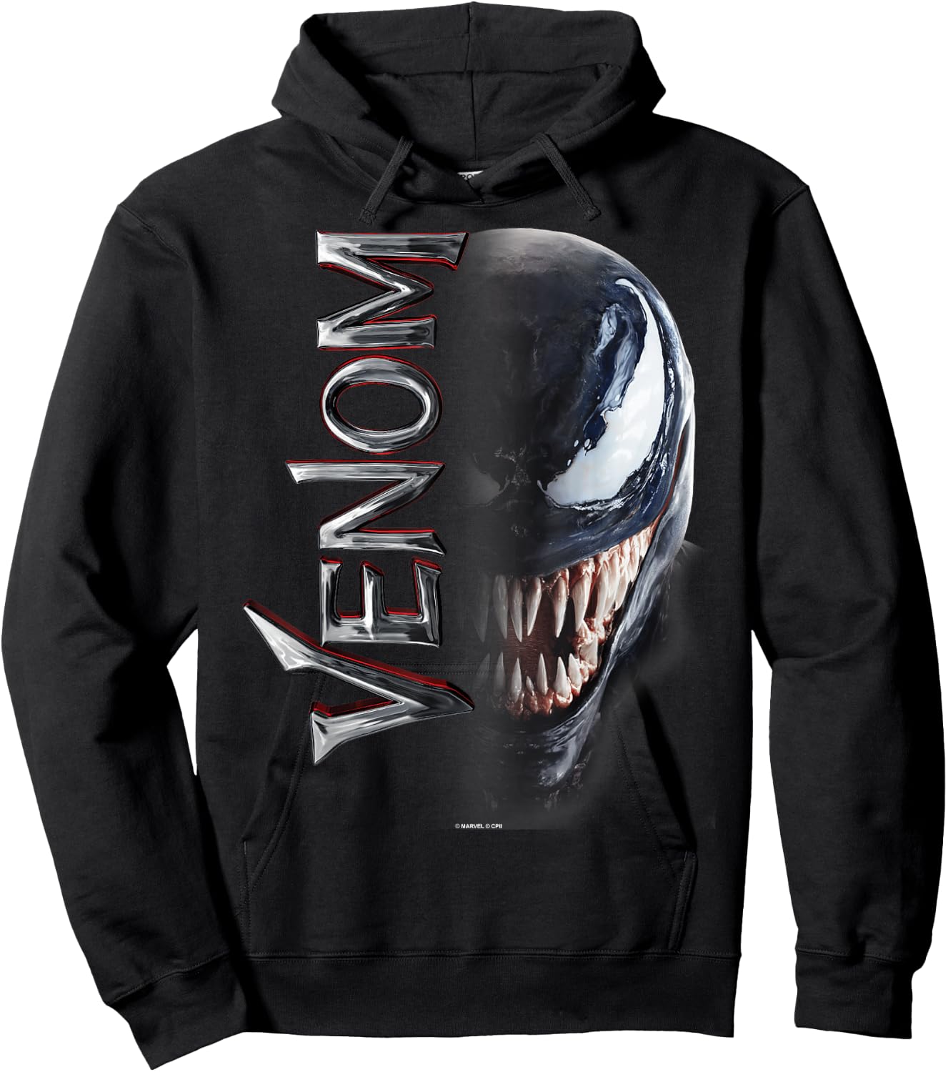 Marvel Venom Split Down The Middle Grin Hoodie - Hoodie | Black