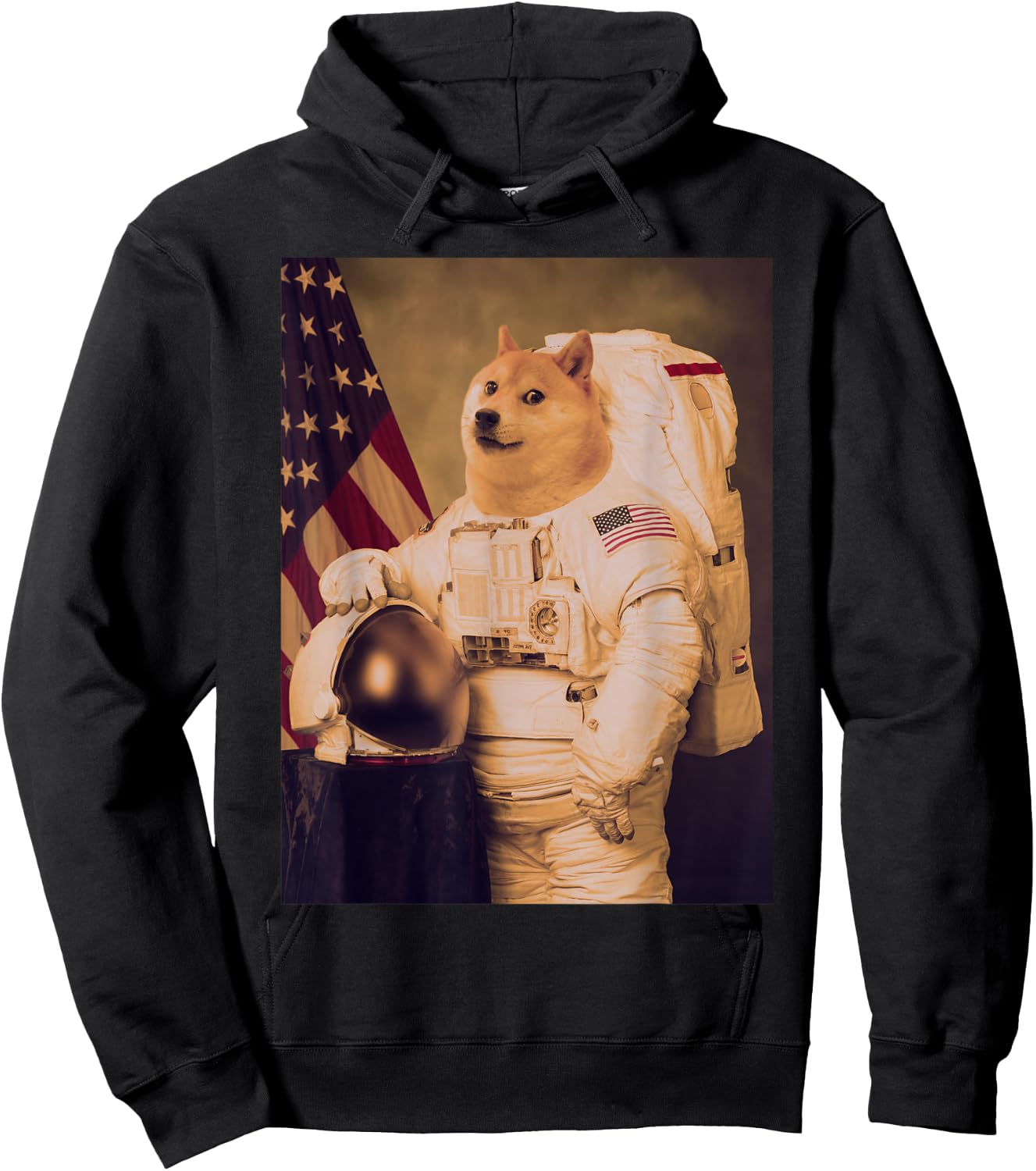 Space Doge Astronaut Dogecoin Coin Crypto Cryptocurrency Hoodie - Hoodie | Black