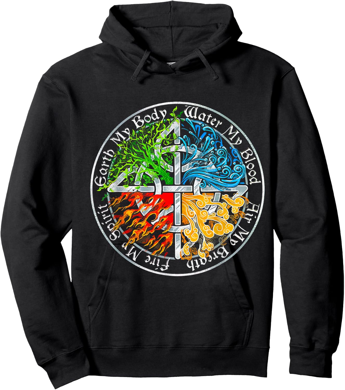 Viking Tree, Earth My Body Water My Blood, Air My Breath Hoodie - Hoodie | Black