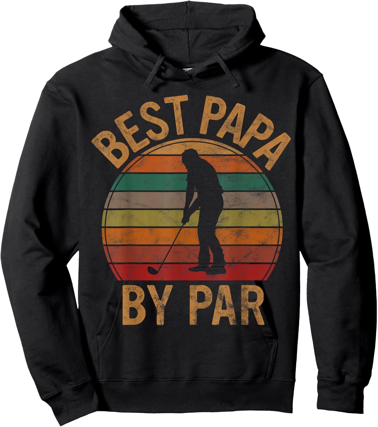 Best Papa by Par Golf Lover Gift Father's Day Dad Golfer Hoodie - Hoodie | Black